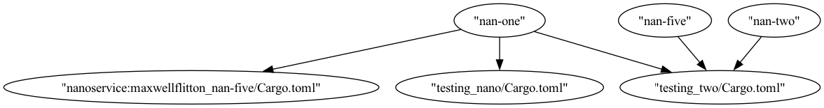 Complex nanoservice dependency graph